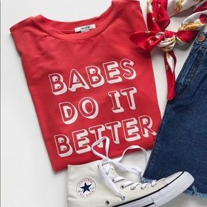 Forever 21 graphic tee red orange size S EUC